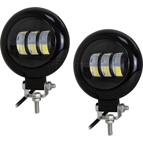 Projecteur LED, faisceau large, résistant aux intempéries, Noir Rond (1/2)
