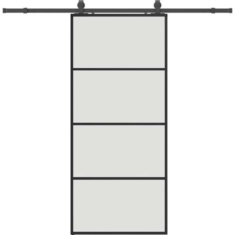 Maison Exclusive - Schiebetür mit Beschlag Schwarz 90x205 cm ESG-
