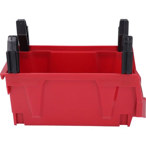 Bac de rangement pour pièces détachées en PP épais, grande ouverture, organisateur d'outils à suspendre au dos, pour garage ou atelier, 276 x 139 x 128 mm, rouge (1/5)