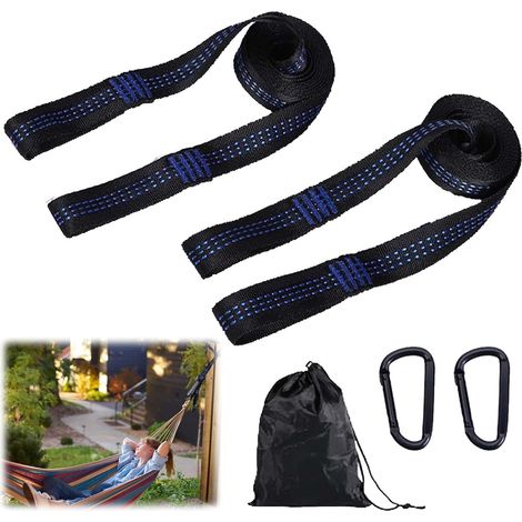 Dos correas para hamaca, accesorios para colgar hamacas y columpios, soporte para hamaca con dos mosquetones, apto para acampar al aire libre, accesorios para árboles de yoga y columpios.