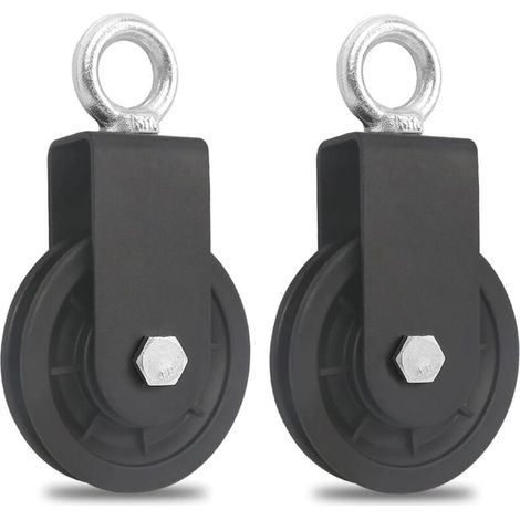 2 pièces 90 MM Poulie pour Cable-Poulie de Fitness-Accessoire de Bricolage Poulie de Levage pour Câble Métallique Corde-Charge 160 kg-LIAIKI (1/5)