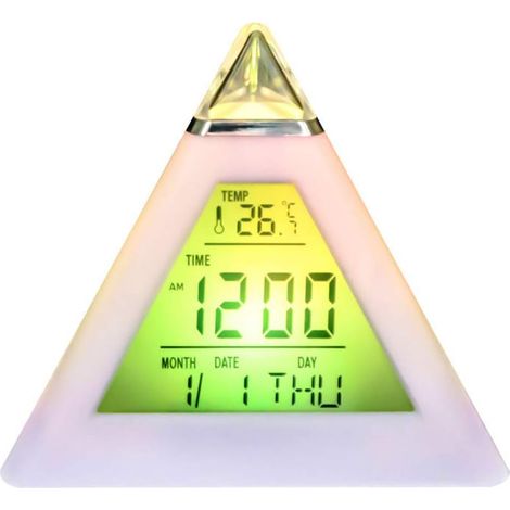 Réveil électrique Numérique LED, Triangles 7 LED à Changement de (1/5)