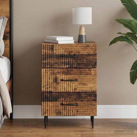 vidaXL Armadio da Notte con cassetto Legno antico 43 x 41 x 66,5 (1/5)