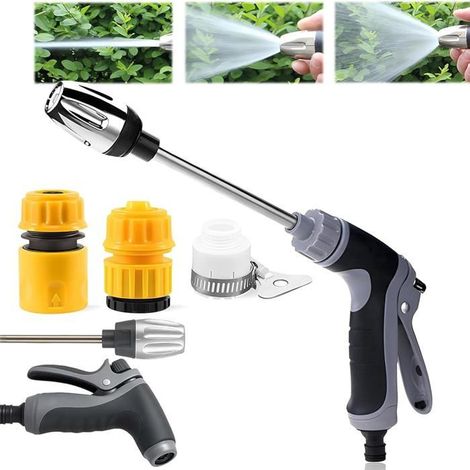 Nettoyeur haute pression – Pistolet puissant 15x – Buses multi-angles – Transforme tuyau jardin en nettoyeur (1/5)