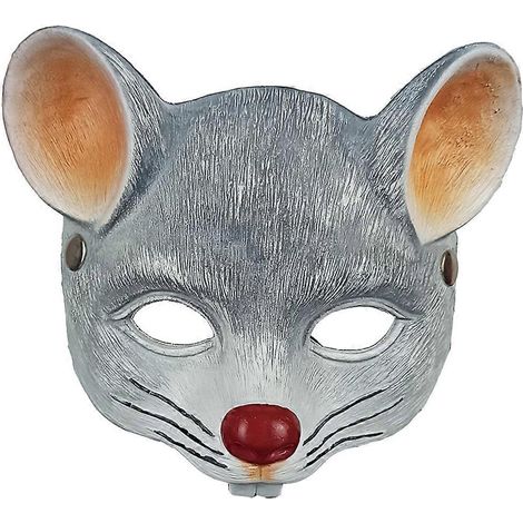 Masque de carnaval 3D souris (1 pièce) - Accessoire de fête costumée et d'Halloween pour enfants et adultes-22X17X2CM-Light Grey (1/2)