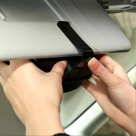Universeller Aufbewahrungshalter für Sonnenbrillen im Auto mit Clip (Schwarz)