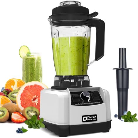 Blender 2L, Mixeur électrique 1500W, Lames à 8 points, Smoothie en 30s, Glace Pilée (Argent) (1/5)