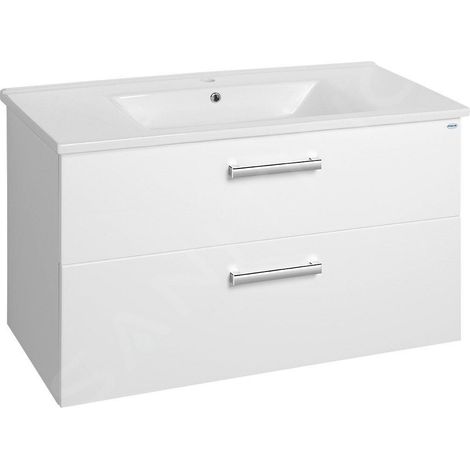 VEGA Meuble sous-vasque 97x60x43,6cm, 2x tiroir, blanc (1/5)