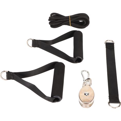 Système de poulie pour exercices d'épaules avec poignée en mousse, équipement de rééducation pour les bras et le dos, fixé à une porte (1/5)