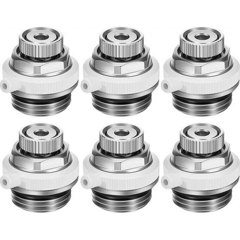 (6 pièces) Vanne de purge automatique de radiateur 1/2 pouce Vanne de purge d'air de radiateur Vanne d'arrêt automatique en laiton Vanne de purge auto