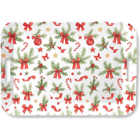 Plateau rectangulaire motifs de Noël 46,5 x 32,5 cm