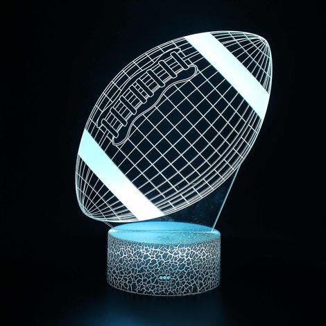 Lampe de chevet LED à illusion d'optique 3D, 7 couleurs, tactile, style Art Déco, pour chambre d'enfant. (1/4)