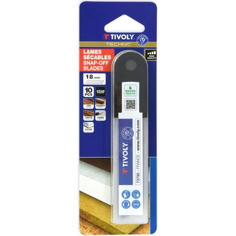 Tivoly - Confezione da 10 lame di ricambio per cutter 18 mm trattate Steam (1/2)