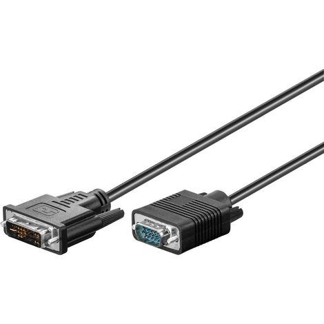 Câble DVI-A/VGA Full HD, nickelé, Connecteur DVI-A (12+5 broches)  Connecteur VGA (15 pôles). Longueur de câble 1 m