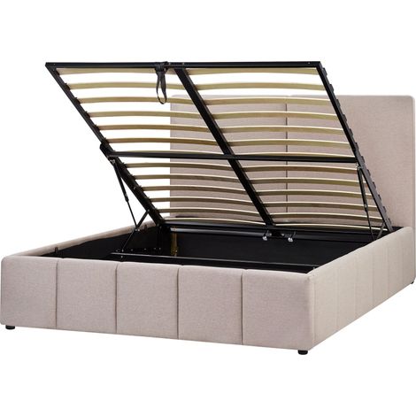 Ottoman Bed Fabric CASTELNAVET 160 x 200 cm (EU King Size) Taupe (1/5)