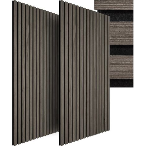 Lot de 2 panneaux acoustiques muraux et pour plafond, en Bois MDF, 120 x 60 x 2,1 cm par panneau mural decoratif pour isolation phonique Chambre, Bureau, Studio de musique Decoration murale (1/4)