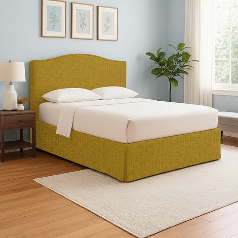 Letto Singolo Eccles, Sfoderabile, Contenitore Made in Italy, Giallo Ocra (1/5)