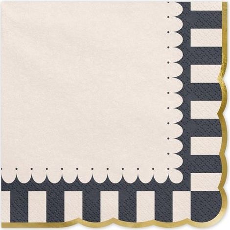 Servilletas con borde dorado 33x33cm 12 unidades