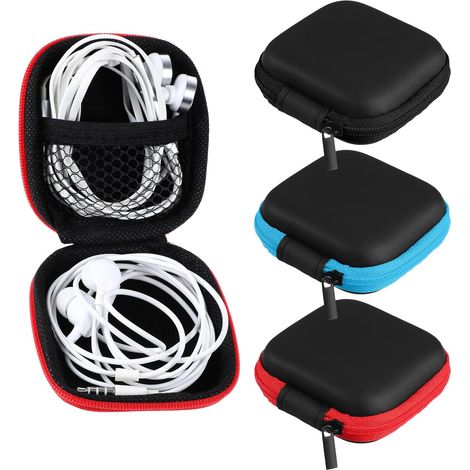 Lot de 3 mini pochettes de rangement pour écouteurs, étui pour écouteurs, boîte de rangement, étui de protection pour mini écouteurs, boîte de rangement pour écouteurs intra-auriculaires, oreillettes,