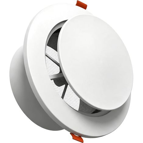 Grille de Ventilation 120mm en ABS avec Moustiquaire Grille, Grille Aeration Ronde Réglable pour VMC, Ventilateur D'extraction, Ventilateur de Tuyau, Chambre à Coucher, Salle de bain, Garage (1/5)