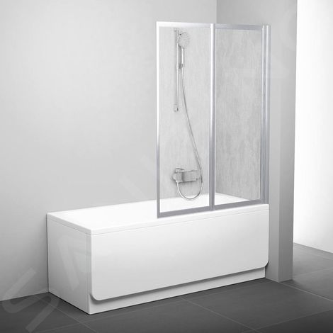 Ravak Supernova - Pare-baignoire pliant en deux parties VS2 105, 1045x1400 mm, satiné/Rain 796M0U0041 (1/2)
