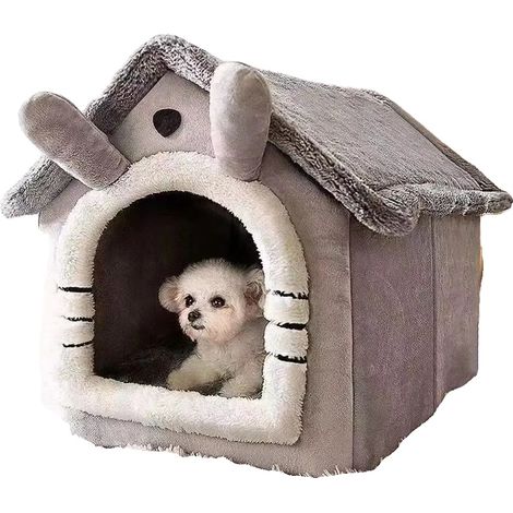 Cama para mascotas, acogedor refugio de invierno, funda extraíble y lavable, alfombrilla nido de regalo, M-a (1/2)