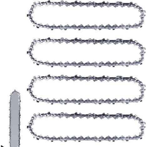 Satz mit 4 Kettensägenketten, 25 cm, 3/8" LP, 40 Treibglieder, 1,3 mm, rückschlagsichere Ketten, kompatibel mit Einhell GC-LC 18/25 Li & GE-LC 18/25 Li, Husqvarna 436 Li, 536 Li, 536 LiXP und (1/5)