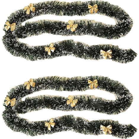 Guirnalda de cintas de 2 x 2 m para decoración de Nochebuena, barra, árbol de Navidad, adornos de cocina, accesorios para fiestas - Dorado