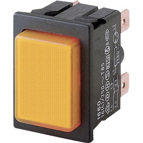 Marquardt 1660.0201 1660.0201 Druckschalter 250 V/AC 16 A 2 x Aus/Ein rastend Orange (L x B) 25 mm x