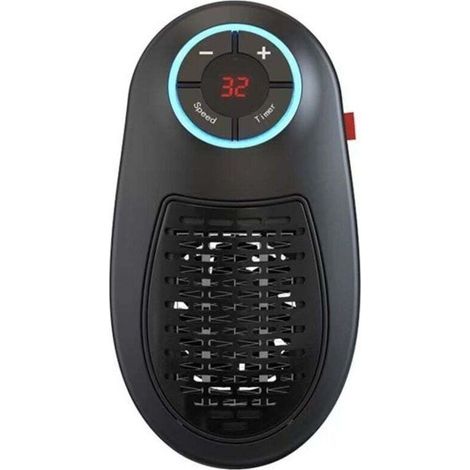 Chauffage de Bureau Intelligent à Souffleur de Chaleur avec Télécommande, Corps Chauffant PTC Semi-Conducteur Céramique, 500W 220V, Contrôle Numérique et Minuterie, Idéal pour Espace de Travail (1/5)