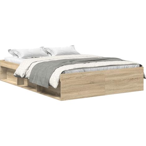 vidaXL Cadre de lit sans matelas chêne sonoma 120x200 cm (1/10)