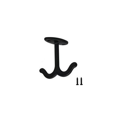 TAISHENGDA 4-teiliges Set Doppelhaken aus Zinklegierung für die Decke – Schwarz, für Kleidung, Hüte und Handtücher. (1/5)