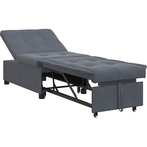 Canapé-lit，Canapé convertible Gris foncé 67 x 194 x 38 cm Velours CFW82460 (1/5)