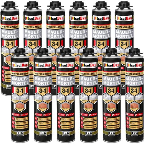IsolBau Mortier de maçonnerie en mousse adhésive Mauermörtel 12 pièces. (1/5)