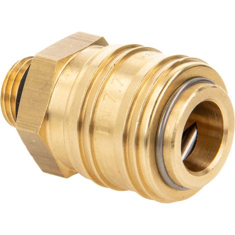 Druckluft Verschlusskupplung NW 7,2 x G 1/4 Zoll Aussengewinde, Dichtung NBR, Typ 26KA, Messing blank