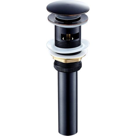 Bounce Drain, Bassin fin en cuivre noir avec trop-plein, anti-odeur et anti-insectes, Accessoires de lavabo, tuyau d'évacuation. (1/5)