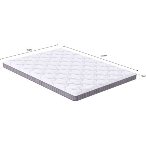 Colchón 140x200x10 cm, 7 zonas de muelles ensacados, para sofá cama, blanco DESVIAE (1/5)