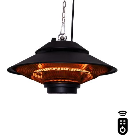 Vonroc – Chauffage de terrasse suspendu 1500W – Lampe infrarouge carbone – Protection IP44 – Télécommande incluse – Démarrage en douceur