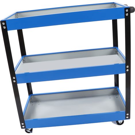 Dreistöckiger Servierwagen, Tragfähigkeit 110 lb (ca. 50 kg), robust und langlebig, ideal für Werkstatt, Garage und Lagerhalle. (1/5)