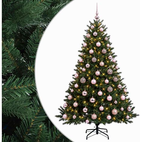 Sapin de Noël artificiel avec boules 240 cm 300 LED Blanc chaud vidaXL (1/5)