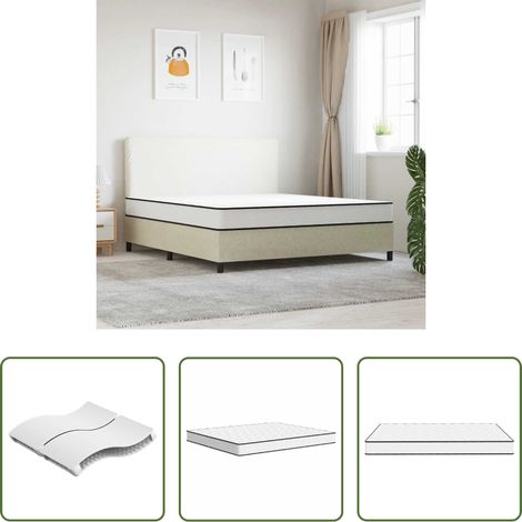 vidaXL Matelas à ressorts - Matelas à ressorts bonnell moyen 180x200 cm (1/5)