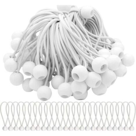 AIMOONSA Lot de 50 Tendeur Elastique Cordons lastiques avec Boules Sandow Elastique Boules Elastiques pour chapiteaux, tentes, bannires et bches