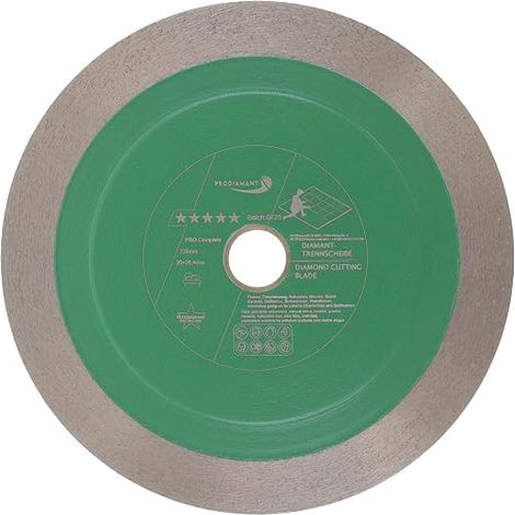 Disque diamant carrelage - 230 mm x 30 mm - Avec anneau de réduction à 25,4 mm - Pour carrelage, grès cérame, céramique, pierre naturelle - Segment sandwich de 25 mm (1/5)