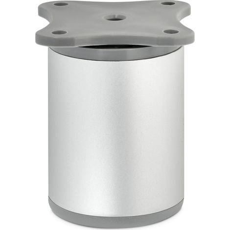8er Set Möbelfüße ECHO Ø 40 mm Höhe 60 mm Silberoptik eloxiert höhenverstellbar (1/2)