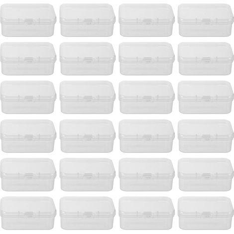 100pièces Boîtes de Rangement Transparentes Plastique avec Couvercle à Charnière pour Bijoux et Loisirs Créatifs Petit Contenant Rectangulaire (1/5)