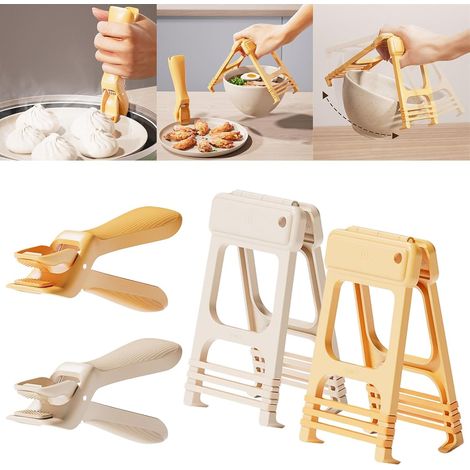 Lntyq Stück Küchen-Kochplatten-Clips, für Teller, Pfannen, Schüsseln, Ofenplatten und Mikrowellen, Gastro-Clips, Anti-Heiß-Clips für heiße Teller, Schüsseln, Verbrühschutz (1/5)