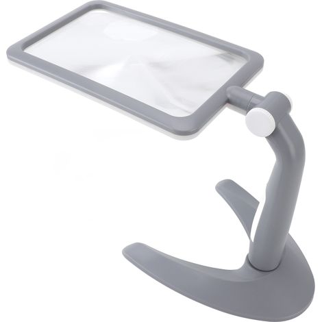Loupe avec support lumineux, 48 LED, grossissement 2,5x, rotation, 3 températures de couleur réglables, idéale pour la lecture, les seniors et les personnes malvoyantes (noir). (1/5)