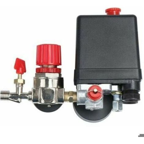 Pressostat Compresseur D'air - Régulateur De Pression Avec Manomètre - 90 À 120 Psi - 240 V 20 A - G1/4 - 1 Pièce (1/5)