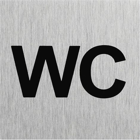Plaque de porte en aluminium « WC » 60x60 mm