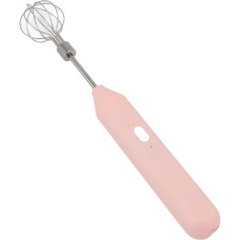 Batteur électrique à main à trois vitesses, mousseur à lait portable à piles pour la pâtisserie maison, rose (1/5)